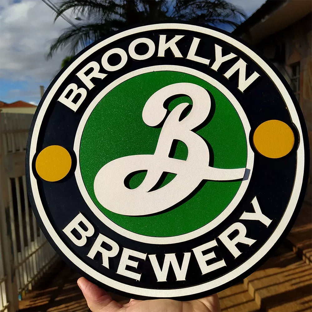 Placa Decorativa BROOKLYN Brewery - 3D Alto Relevo