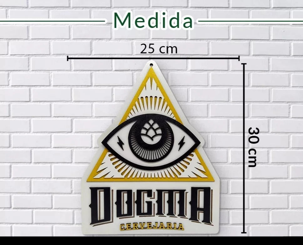 Placa Decorativa Cervejaria DOGMA - 3D Alto Relevo